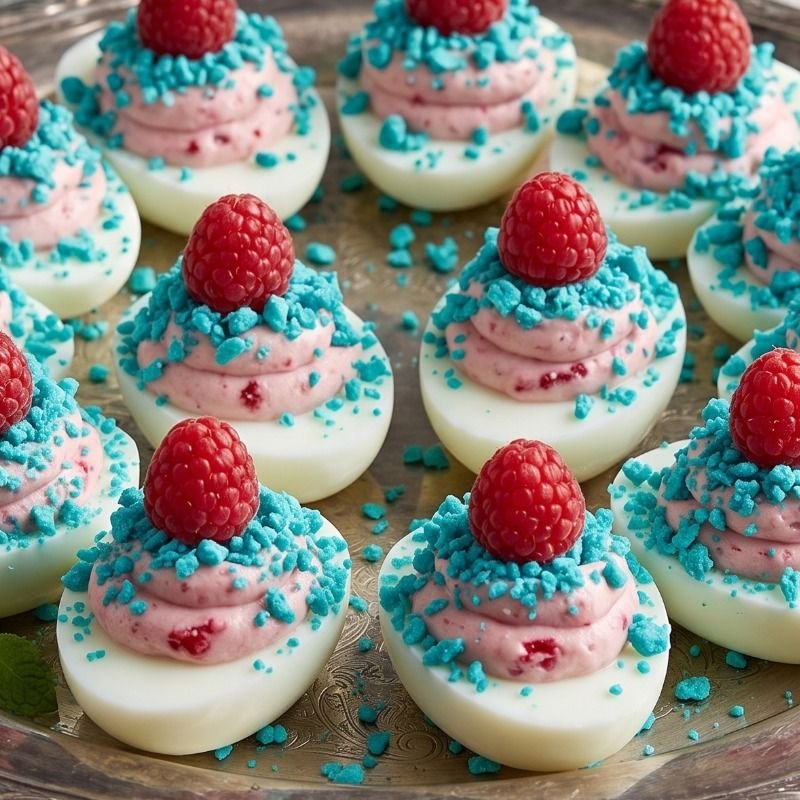 Berry Blue Enchantment Deviled Eggs