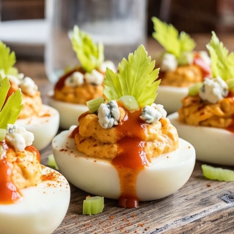 Buffalo Chicken Deviled Eggs