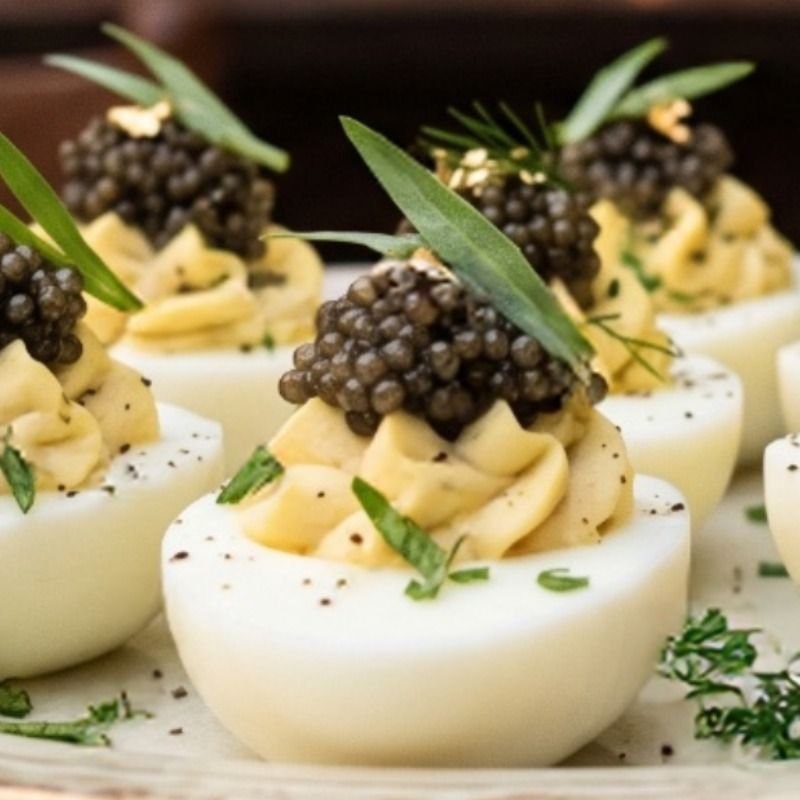 Champagne & Caviar Deviled Eggs