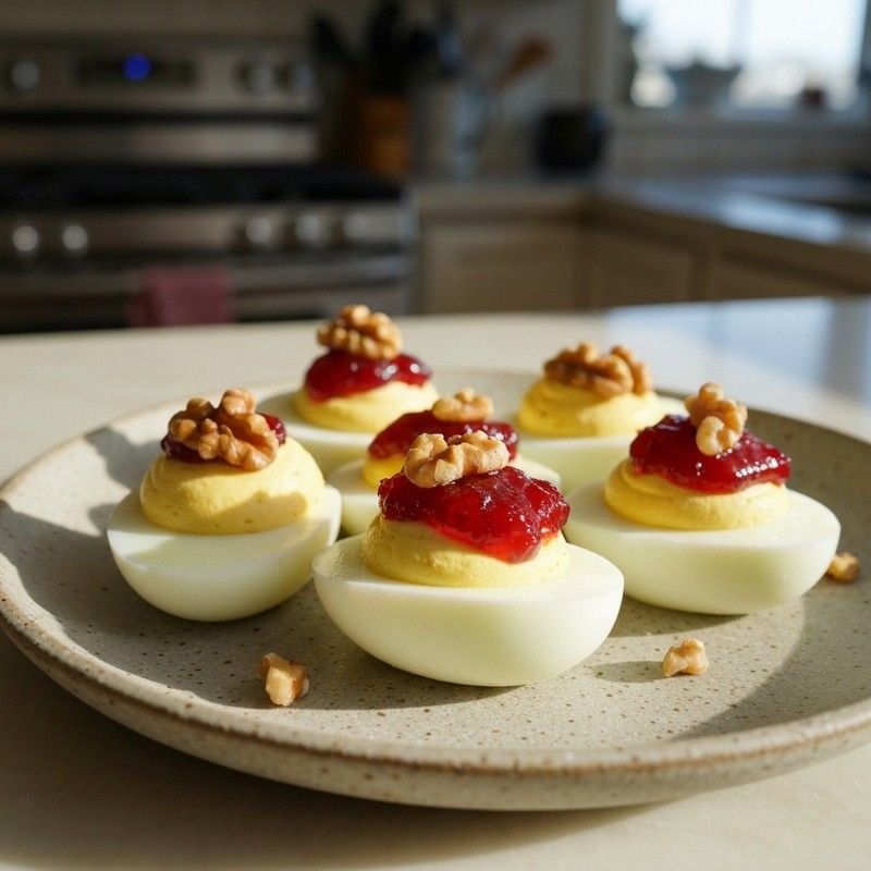 Cranberry Brie Deviled Eggs