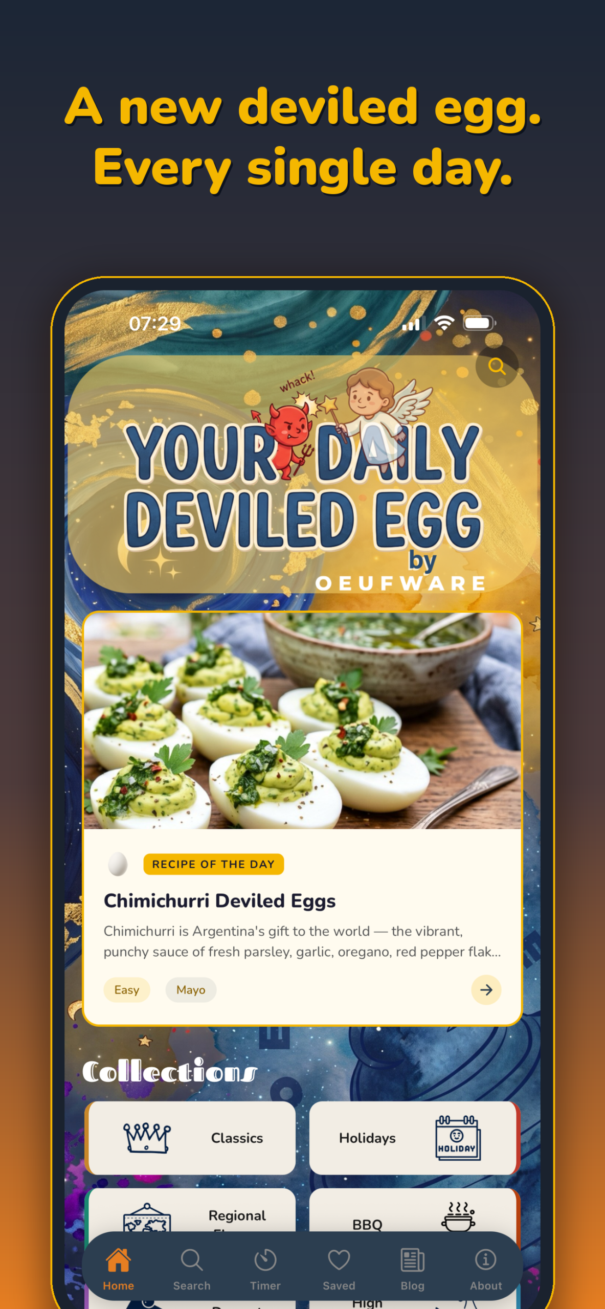 Your Daily Deviled Egg app home screen